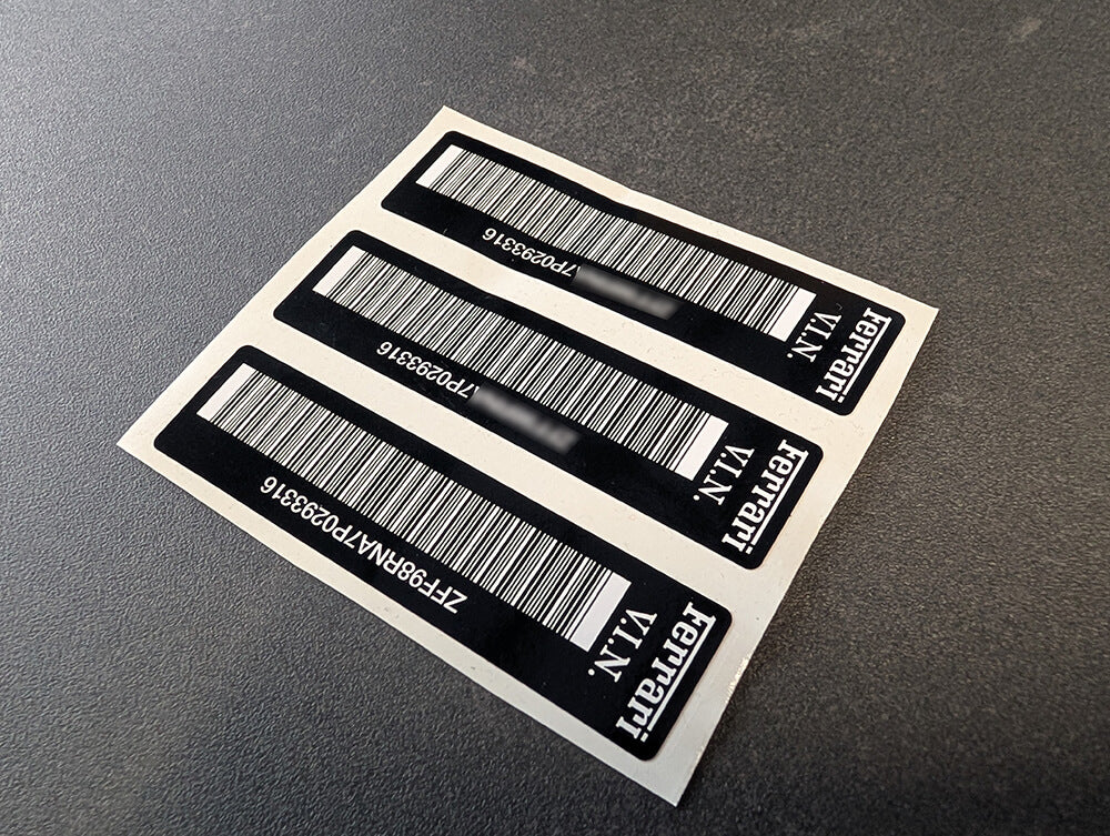 Custom Vehicle vin label stickers