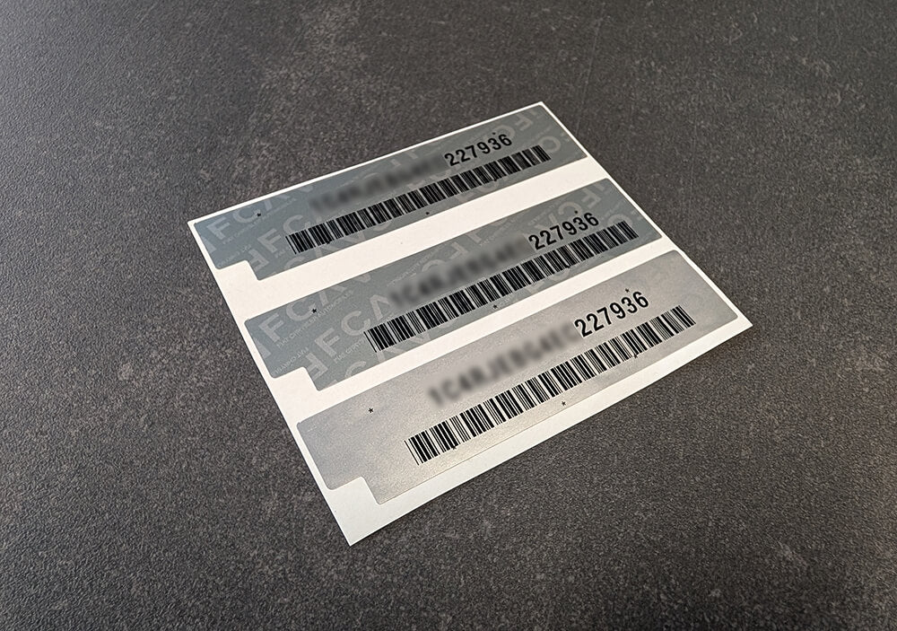 Custom Vehicle vin label stickers