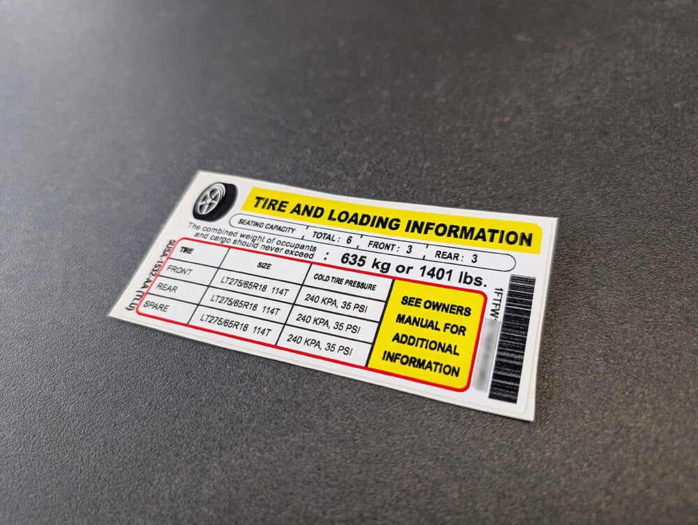 Custom Vehicle vin label stickers