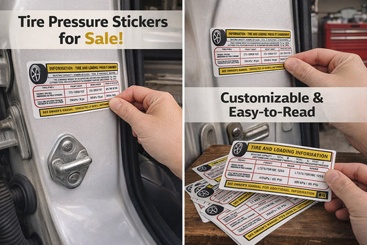 Custom CHEVROLET, Ford, Tire Pressure and Loading Information Sticker